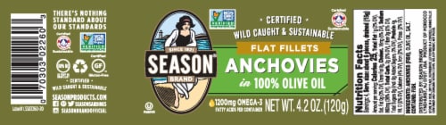 Seasons® Flat Fillet Anchovies in Olive Oil Perspective: back