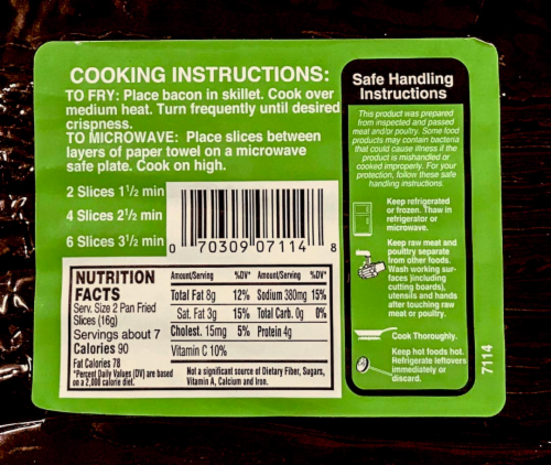 Usinger's™ All Natural Applewood Smoked Bacon Perspective: back