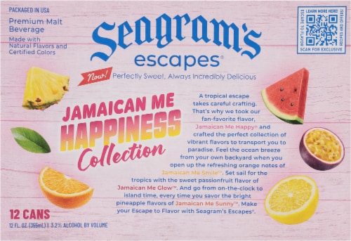 Seagram's Escapes® Jamaican Me Happiness Collection Premium Malt Beverage Variety Pack Perspective: back