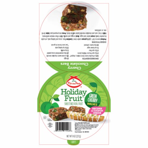 Paradise™ Holiday Fruits Green Cherry Halves Perspective: back