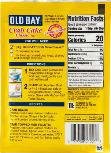 Old Bay® Crab Cake Classic® Mix Perspective: back