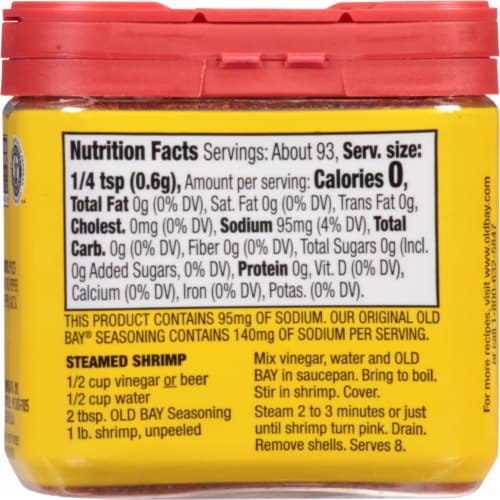 Old Bay® Reduced Sodium Seasoning Perspective: back