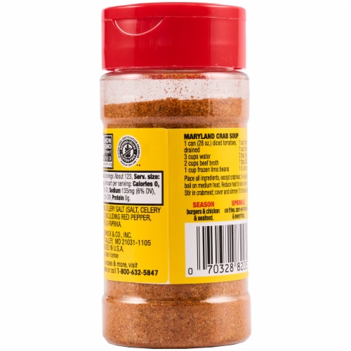 OLD BAY Shaker Bottle Seafood Seasoning Perspective: back