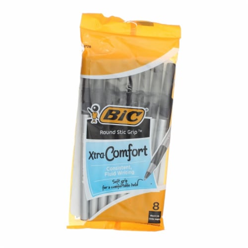 BIC® Round Stic Grip Xtra-Comfort Medium Point Pens - Black Perspective: back