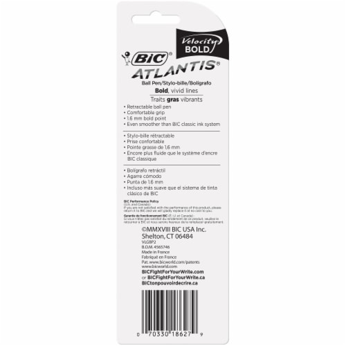 BIC Velocity 1.6mm Bold Ball Pens - Black Perspective: back