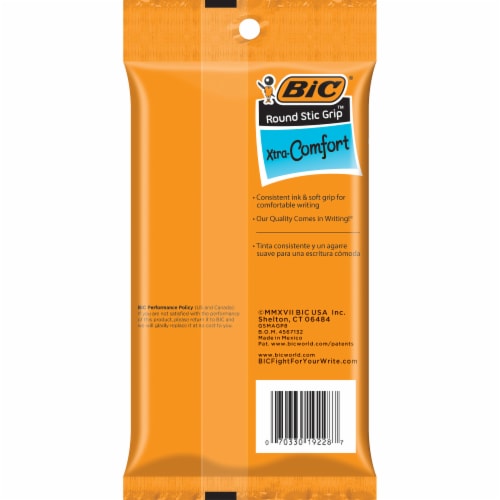 BIC Round Stic Grip Xtra-Comfort Medium Point Ball Pens Perspective: back