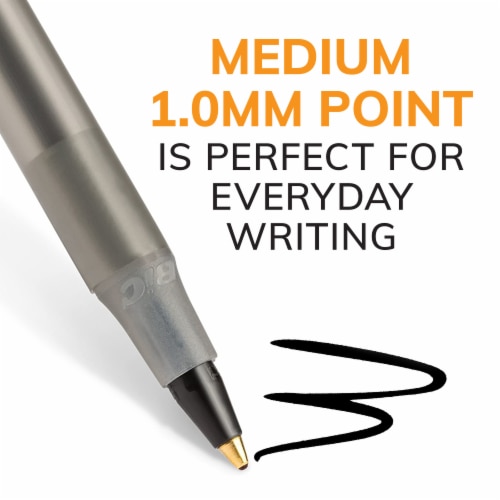BIC® Round Stic® Xtra Life Medium Point Pens - Black Perspective: back