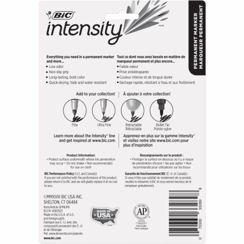 Bic Intensity Permanent Markers Ultra Fine Point Assorted Colors