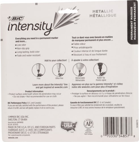 BIC® Intensity™ Fine Metallic Markers - Assorted Perspective: back