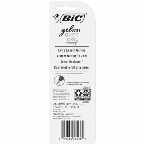 BIC® Gel-ocity® Quick Dry Gel Pens - Black Perspective: back