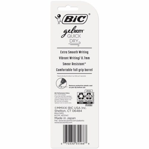 BIC® Gel-ocity™ Extra Smooth Quick Dry Gel Pens - Black Perspective: back