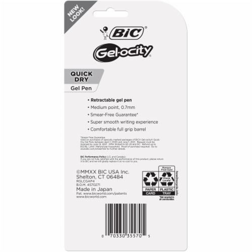 BIC® Gel-ocity Quick Dry Medium Gel Pens - Assorted Perspective: back