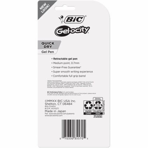 BIC® Gel-ocity Quick Dry Medium Gel Pens - Assorted Perspective: back