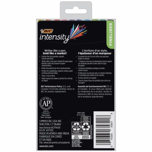BIC® Intensity® Fineliner Color Collection Fine Point Marker Pens - Assorted Perspective: back