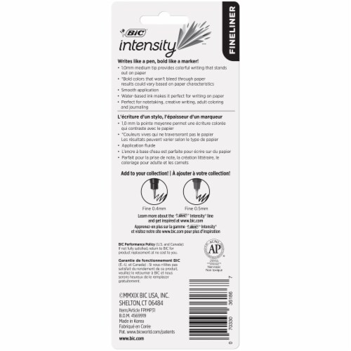 BIC Intensity Fineliner Medium Point Felt Pens - Black Perspective: back