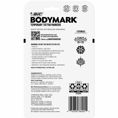 BIC BodyMark Henna Vibes Temporary Tattoo Markers Perspective: back