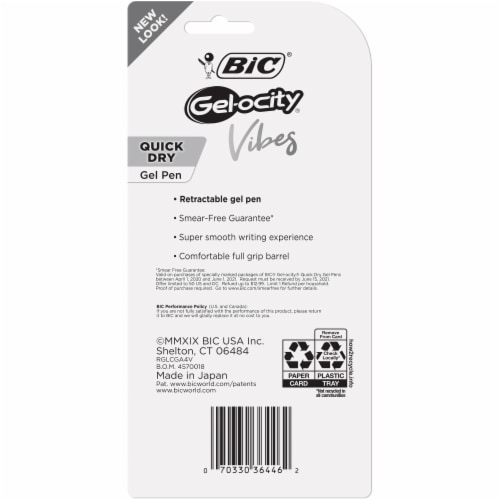 BIC® Gel-ocity® Vibes Quick Dry Gel Pens - Assorted Perspective: back