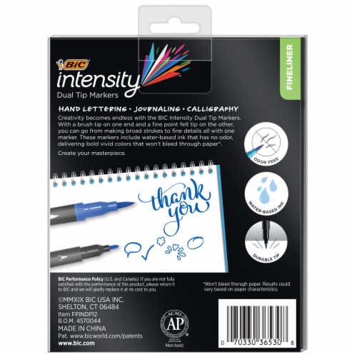 BIC® Intensity™ Bold Color Dual Tip Assorted Markers Perspective: back