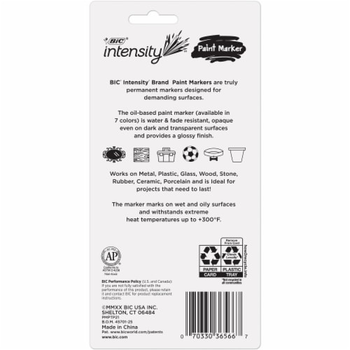 BIC® Intensity Medium Point Paint Markers - Gold / Silver Perspective: back