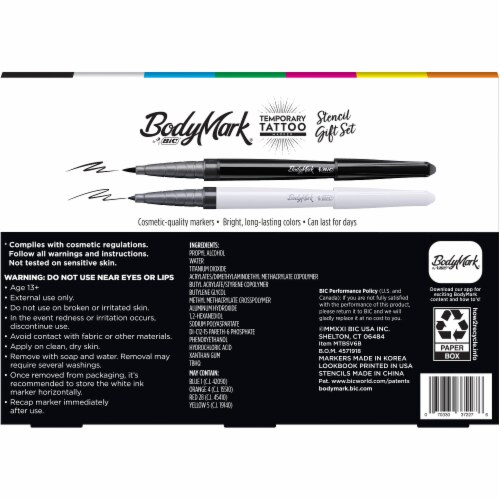 BIC BodyMark Sunny Vibes Temporary Tattoo Marker Kit Perspective: back