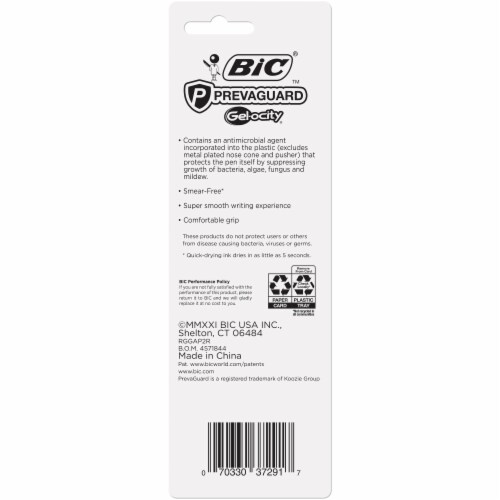 BIC® Gel-ocity® Medium 0.7mm Gel Pens - Black Perspective: back