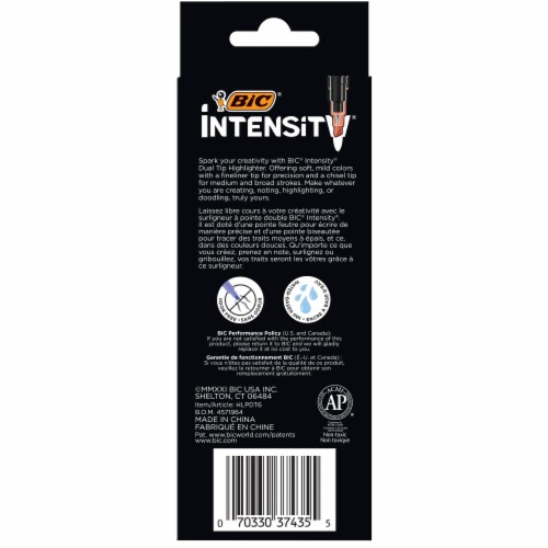 BIC® Intensity® Dual Tip Highlighters Perspective: back