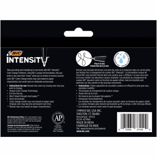 BIC® Intensity® Color Change Fineliner Pens Perspective: back