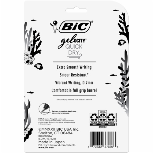 BIC® Gelocity™ Quick Dry Gel Pen Perspective: back