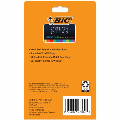 BIC® Color Cues Medium Ball Pens - Assorted Perspective: back