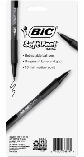 BIC® Soft Feel Retractable Ballpoint Pens - Black Perspective: back