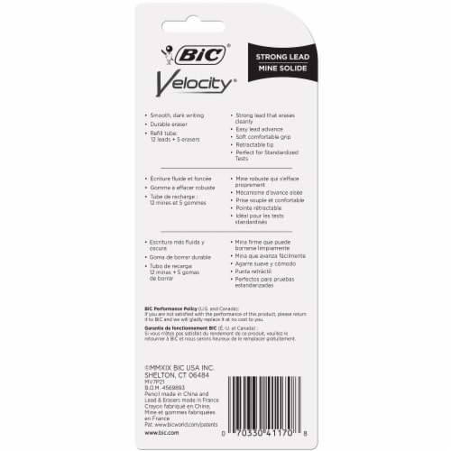 BIC Velocity Mechanical Pencil 2/Pkg-Black Perspective: back