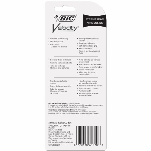 BIC® Velocity® Mechanical Pencils Perspective: back
