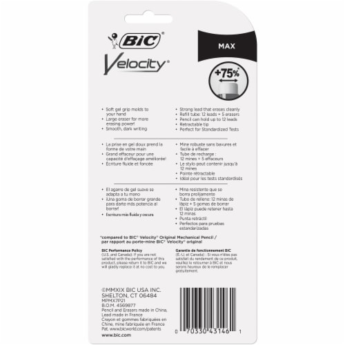 BIC Velocity Original Mechanical Pencil, Black, 12-Count