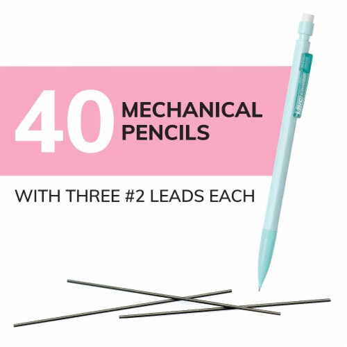 BIC® Mechanical Pencil Xtra Life, Pastel Colors, 40 Count Perspective: back
