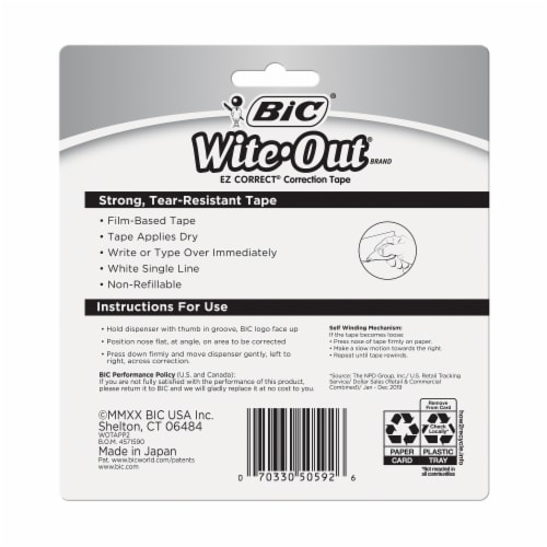 BIC® Wite-Out® EZ Correct® Correction Tape Perspective: back