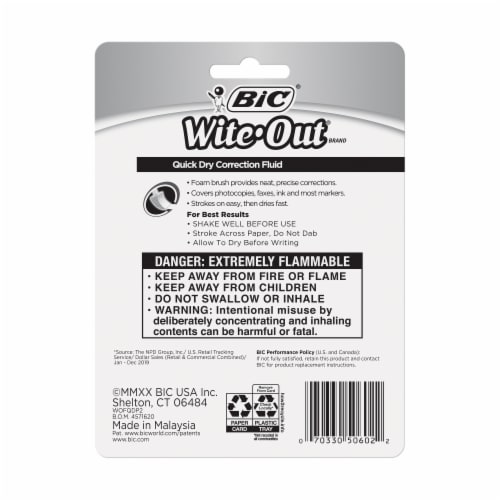 BIC® Wite Out® Quick Dry Correction Fluid Pack Perspective: back