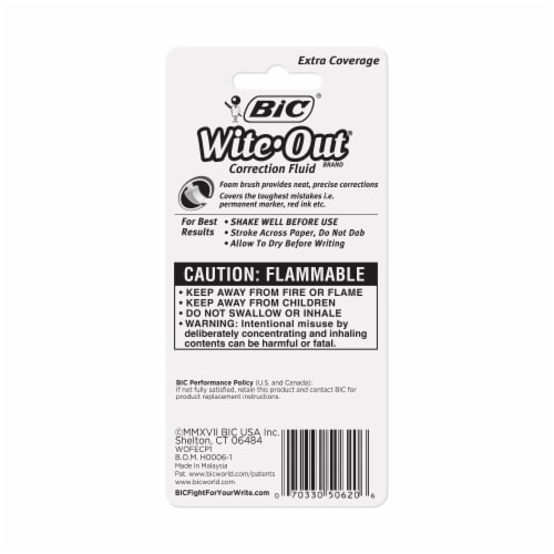 BIC® Wite-Out® Extra Coverage Correction Fluid Perspective: back