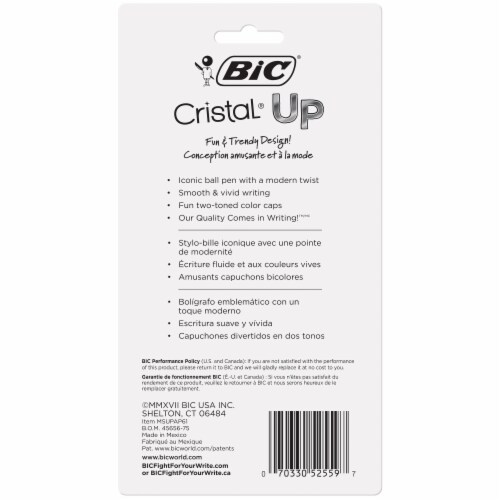BIC Cristal Up Ball Pens - Assorted Perspective: back