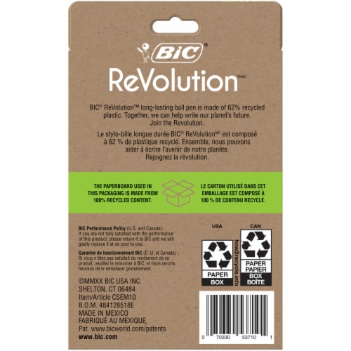 BIC Revolution Retractable Ball Pens - Black Perspective: back