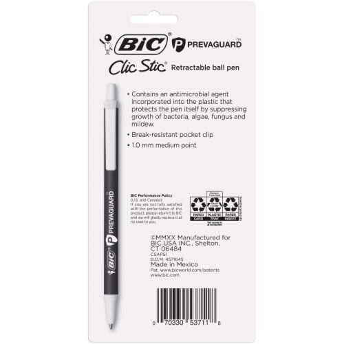 BIC® Prevaguard™ Clic Stic® Ball Pens - Black Perspective: back