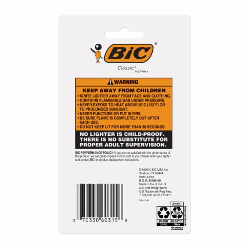 Bic® Classic® Lighters Perspective: back