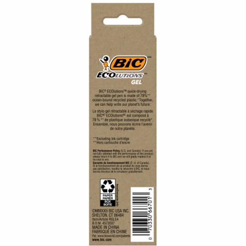 BIC ECOlutions Black Gel Pens Perspective: back