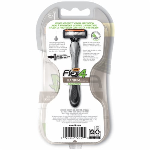 BIC® Flex 4™ Sensitive Men's Razors Perspective: back