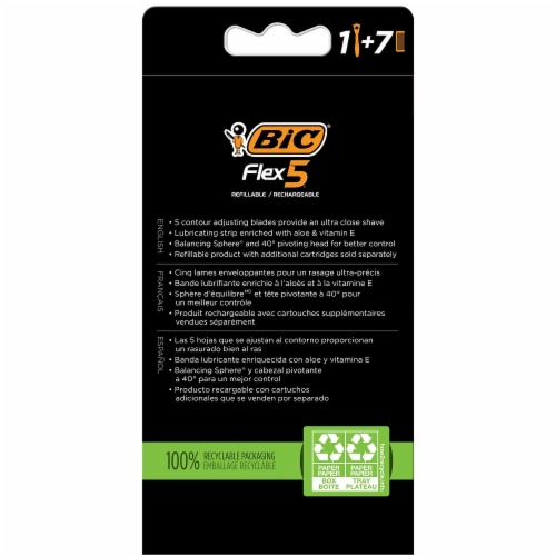 BIC® Flex 5 Flexible Blades Men's Razor Perspective: back