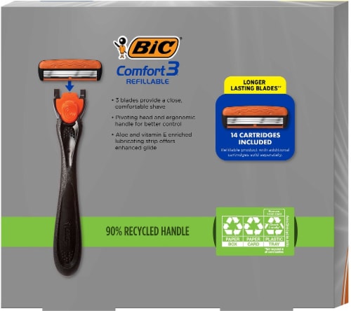BIC® Comfort 3® Refillable Razor Gift Set Perspective: back