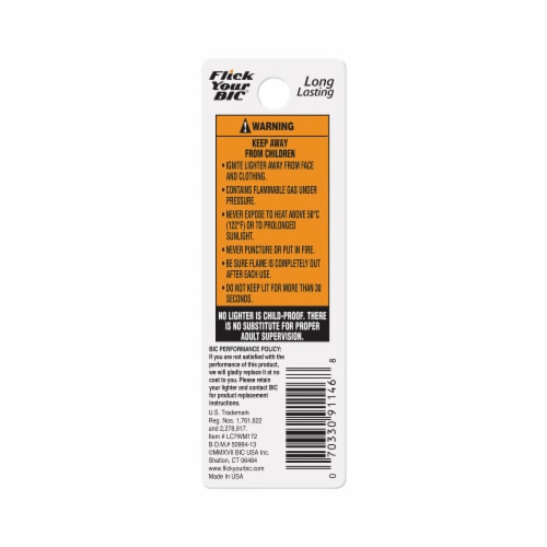 BIC® Long Lasting Disposable Lighter Perspective: back