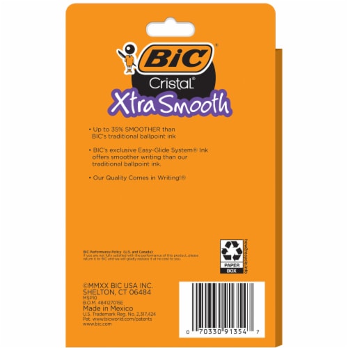 BIC® Cristal® Xtra Smooth Medium Ball Point Pens - Red Perspective: back
