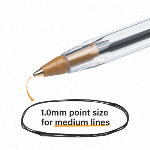BIC Cristal Xtra Smooth Stic Red Ball Pens, Medium Point (1.0mm), 10-Count Pack Perspective: back