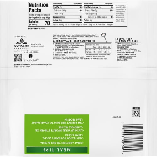 Birds Eye® C&W Frozen Early Harvest Petite Peas Perspective: back