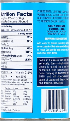 Blue Runner® Original Creole Cream Style Red Beans Perspective: back